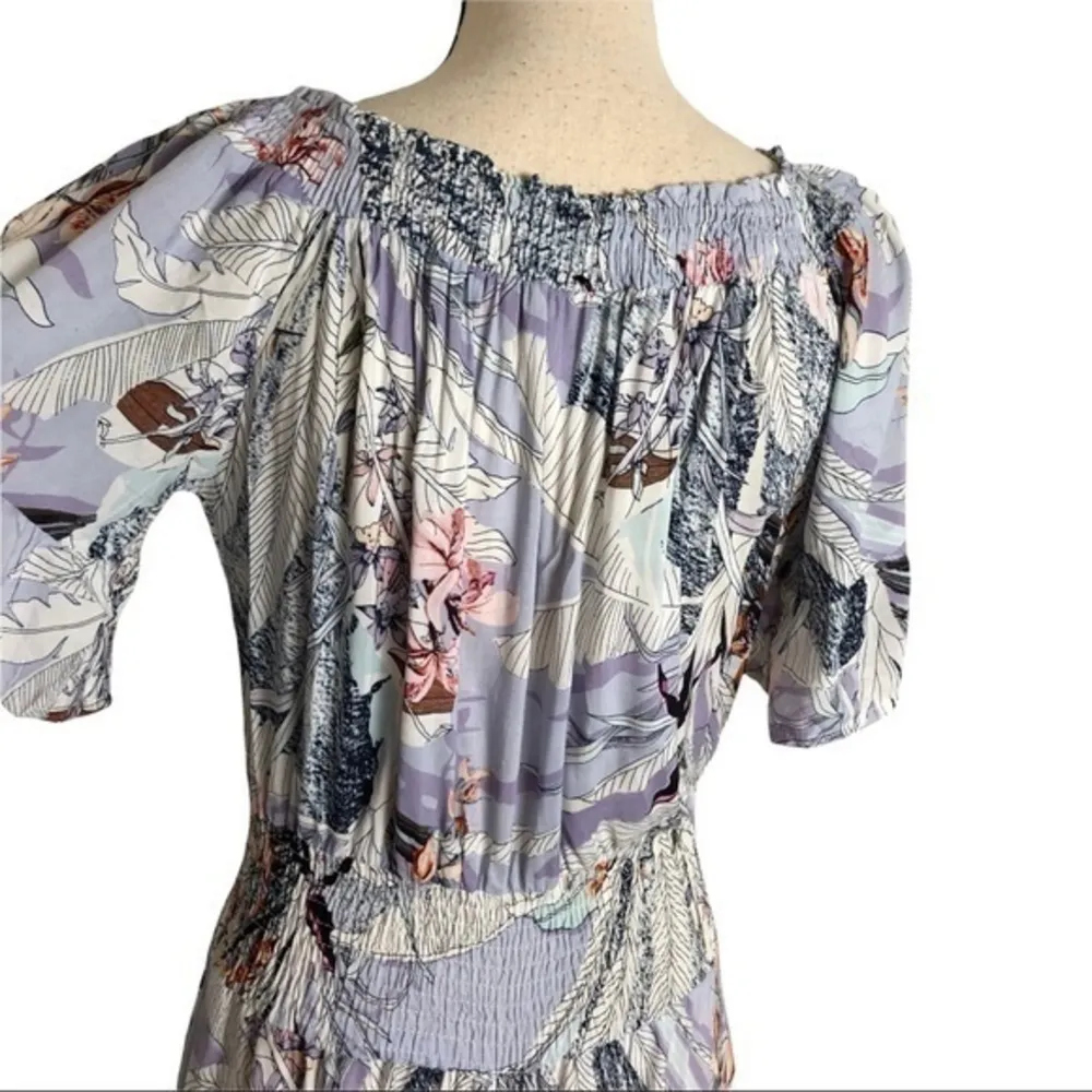 Jaase Floral Maxi Dress With Smock Waist And Neck Size XS - Image 9