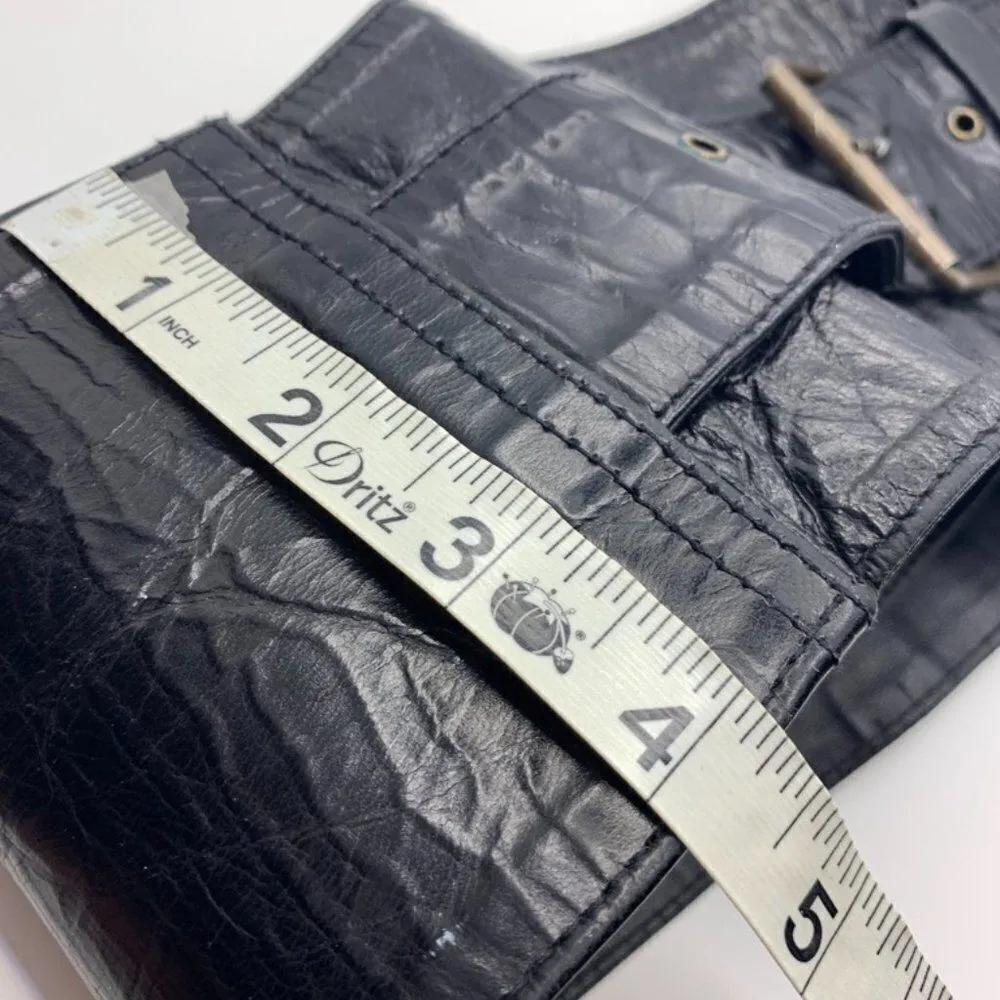 Jocasi London Vintage 80's Gator Print Wide Black Belt - Image 9