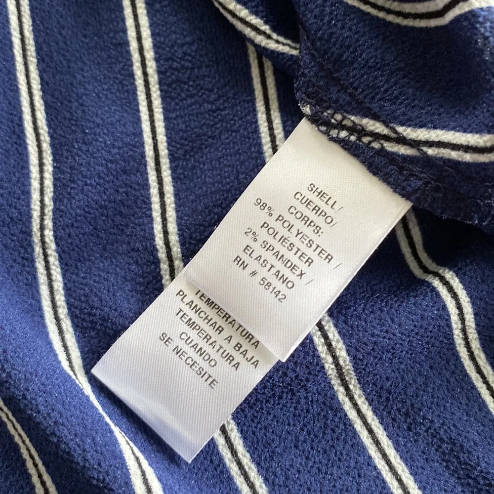 London Times Navy White Stripe Belted Fit & Flare Midi Dress SIZE 8 – NWT - Image 6