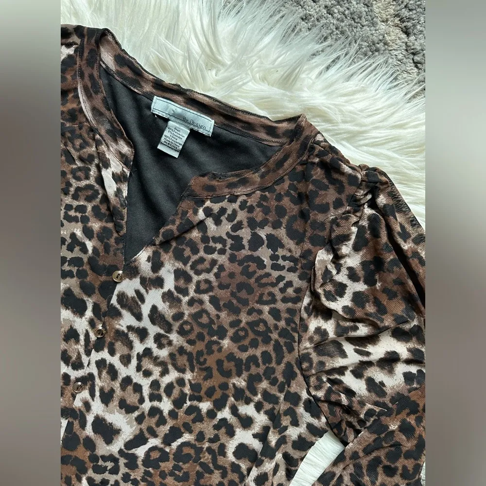 Cheetah print button down top Black Size L - Image 3