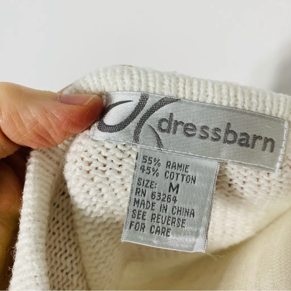 VINTAGE DRESSBARN Floral Embroidered & Beaded Cardigan - Image 5