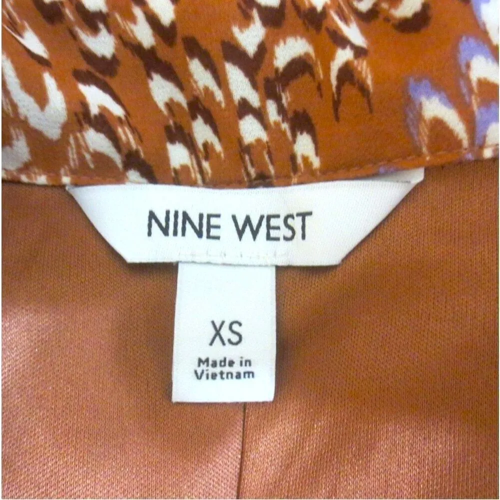 Nine West Georgette Collar Pleated Feather A-Line Shift Shirt Dress - Image 7