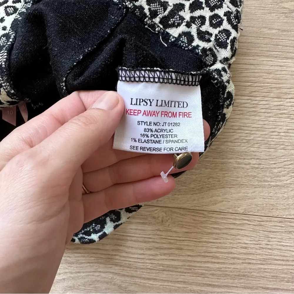 Lipsy London animal print cheetah corset crop top Black Size 6 - Image 5