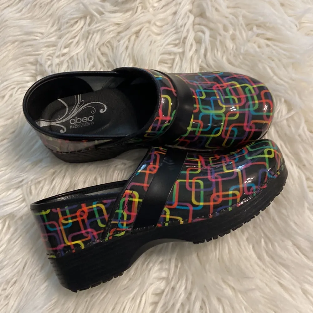 ABEO Bio System Slip Resistant Clogs leather upper so beautiful size 8 - Image 14