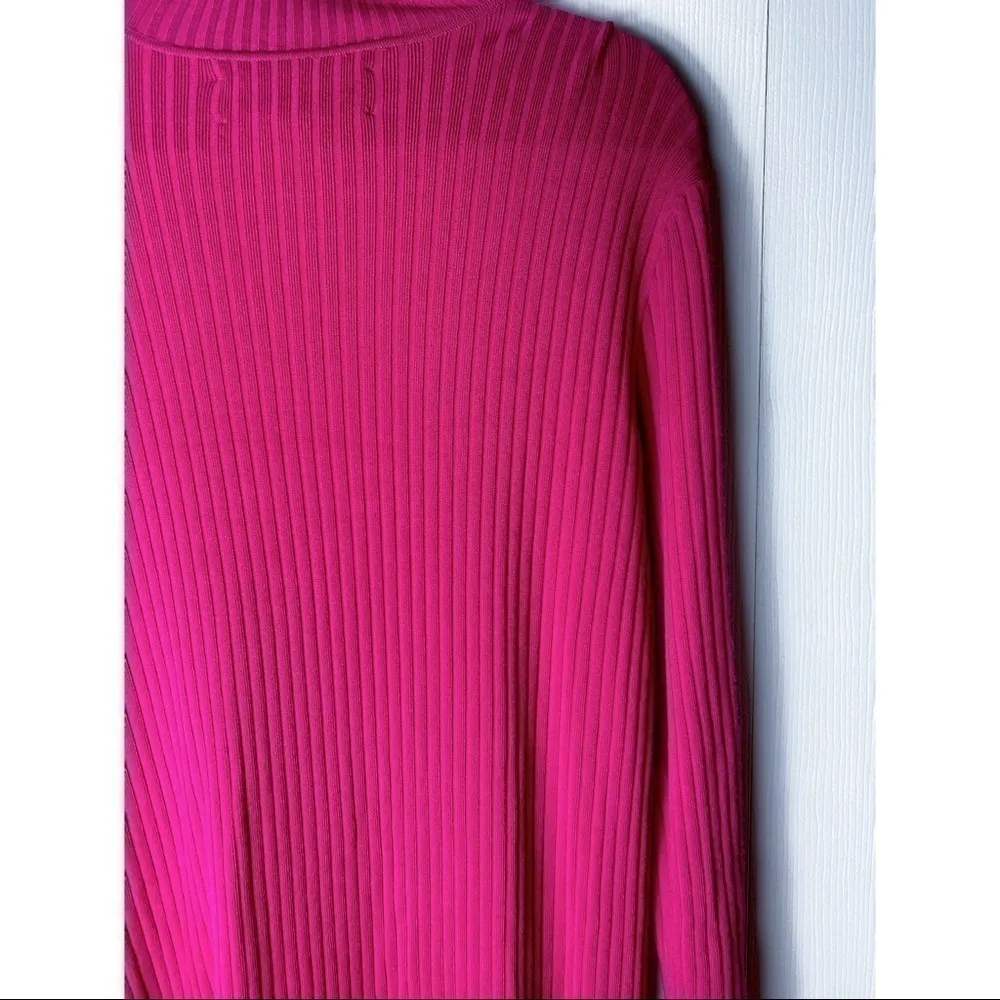 Marques Almeida x Topshop Hot Pink Ribbed Turtleneck Bodycon Sweater Dress 10 - Image 6