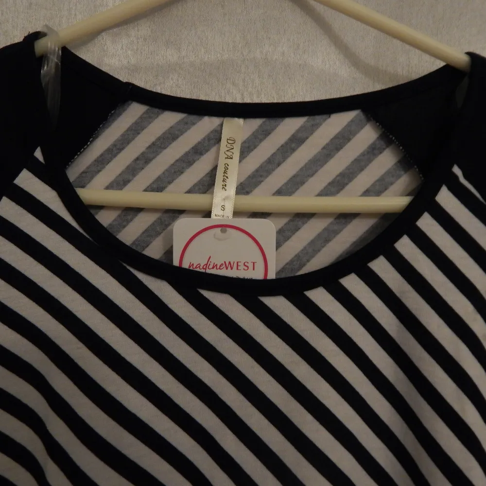 DNA Navy Blue and White Stripe Top - Image 6