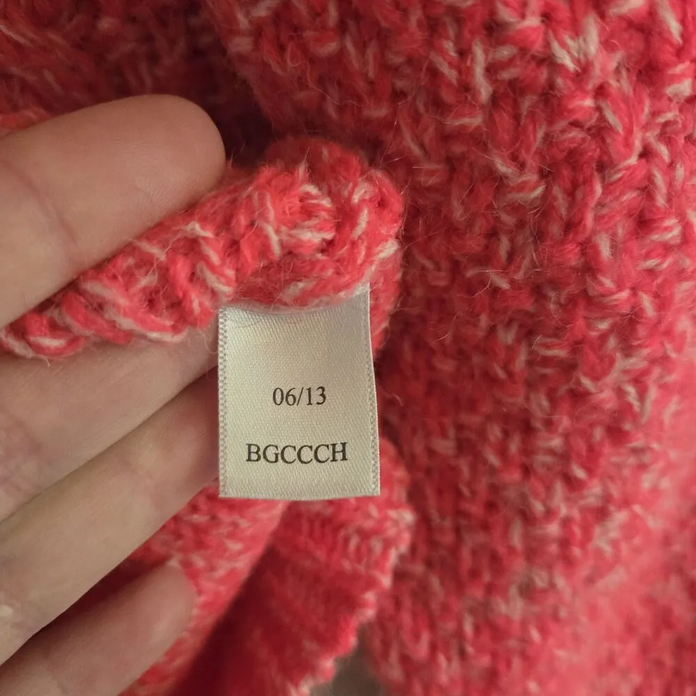 Aeropostale Y2K Cable Knit Textured Midi Chunky Pink Cardigan Size Large Retro - Image 5