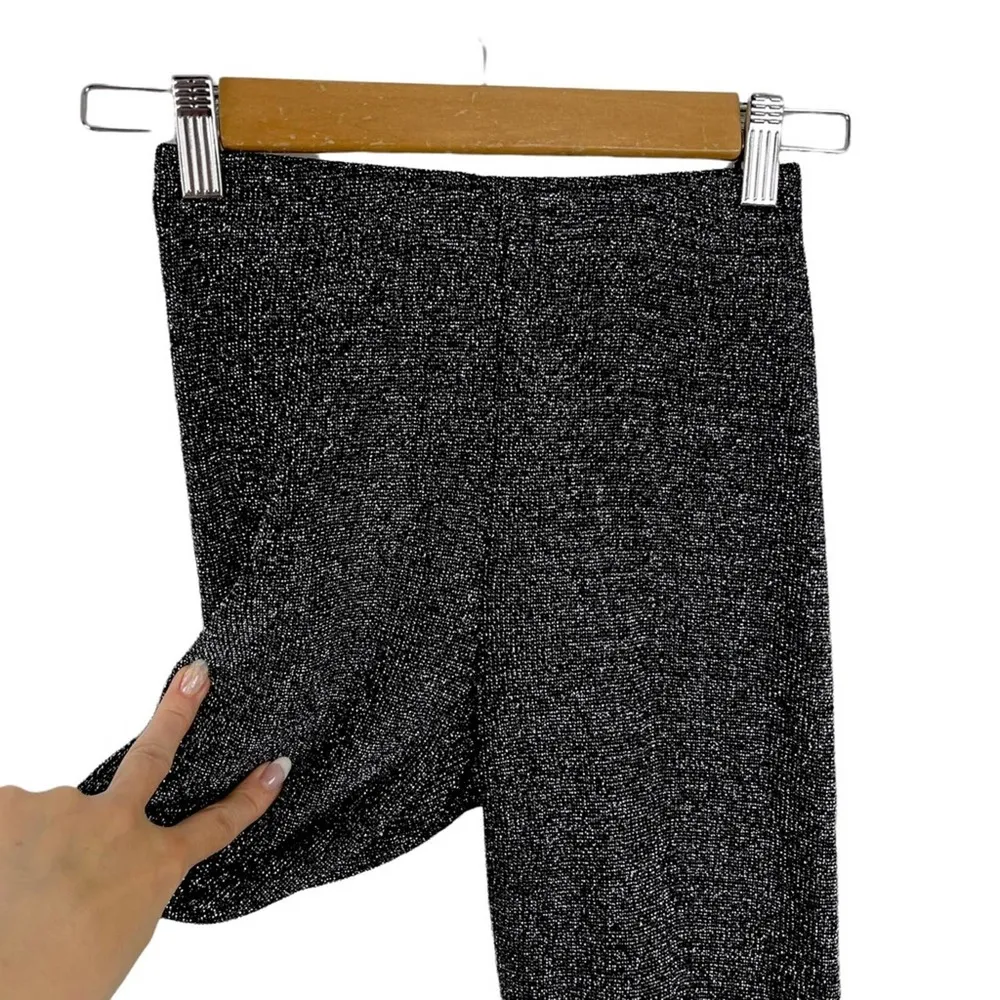 Victoria’s Secret Vintage Crown Label Black Rib Knit Metallic Leggings Size S - Image 6