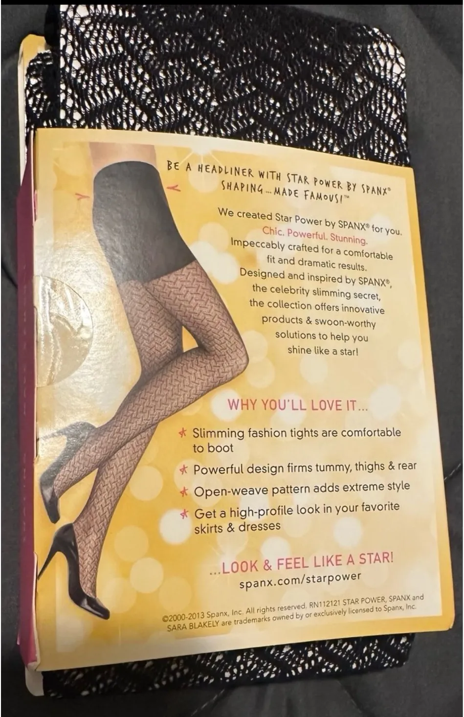 Star Power by SPANX Center Stage Open Weave Shaping Tights - NEW Size C - Image 4