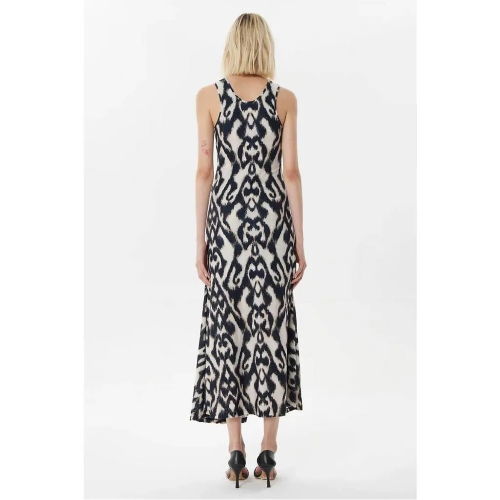 NEW MARIA CHER moreno mich midi dress in‎ ethnic ecru XS Black - Image 3