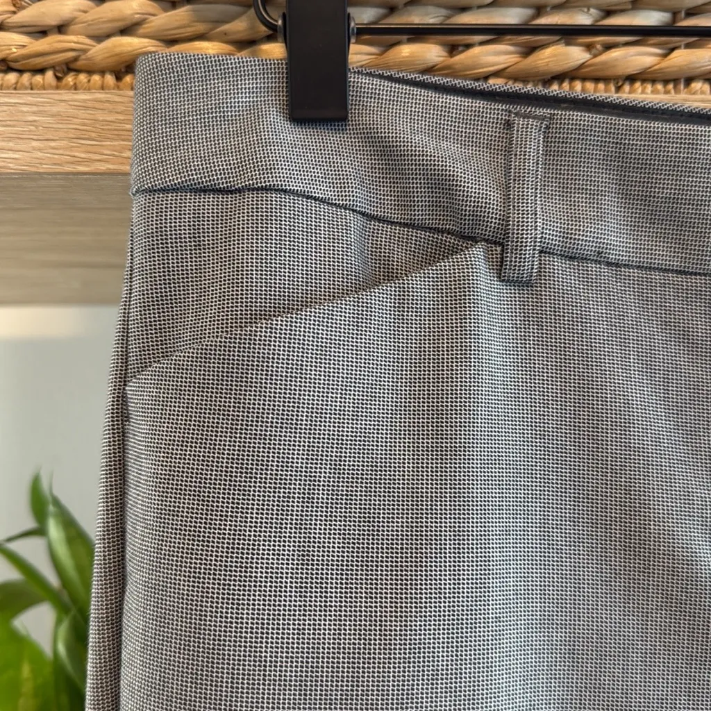 Express Editor Mid-Rise Black & White Jacquard Woven Career Dress Pant Trouser 4 - Image 4