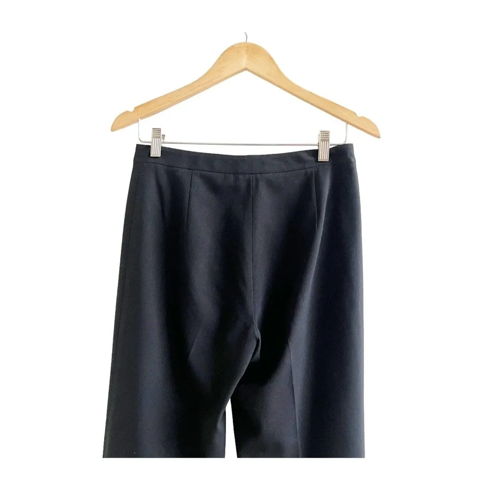 Tahari High Waisted Black Trousers Wool Blend Tapered Leg Size 6 Petite - Image 6