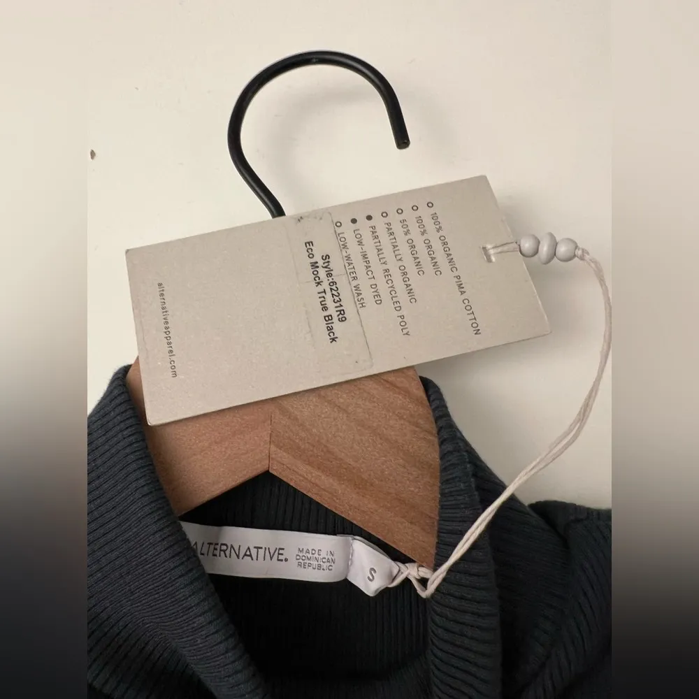 Alternative Women's Black Eco Mock Neck RibKnit Bodycon Dress long sleeve S new - Image 4