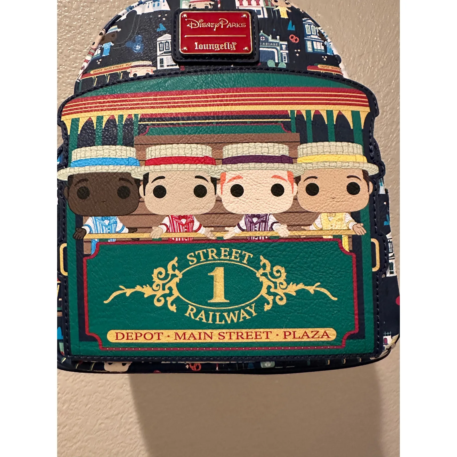 NWT Disney Parks Loungefly Dapper Dans Singing Quartet Main Street USA Backpack Black - Image 3