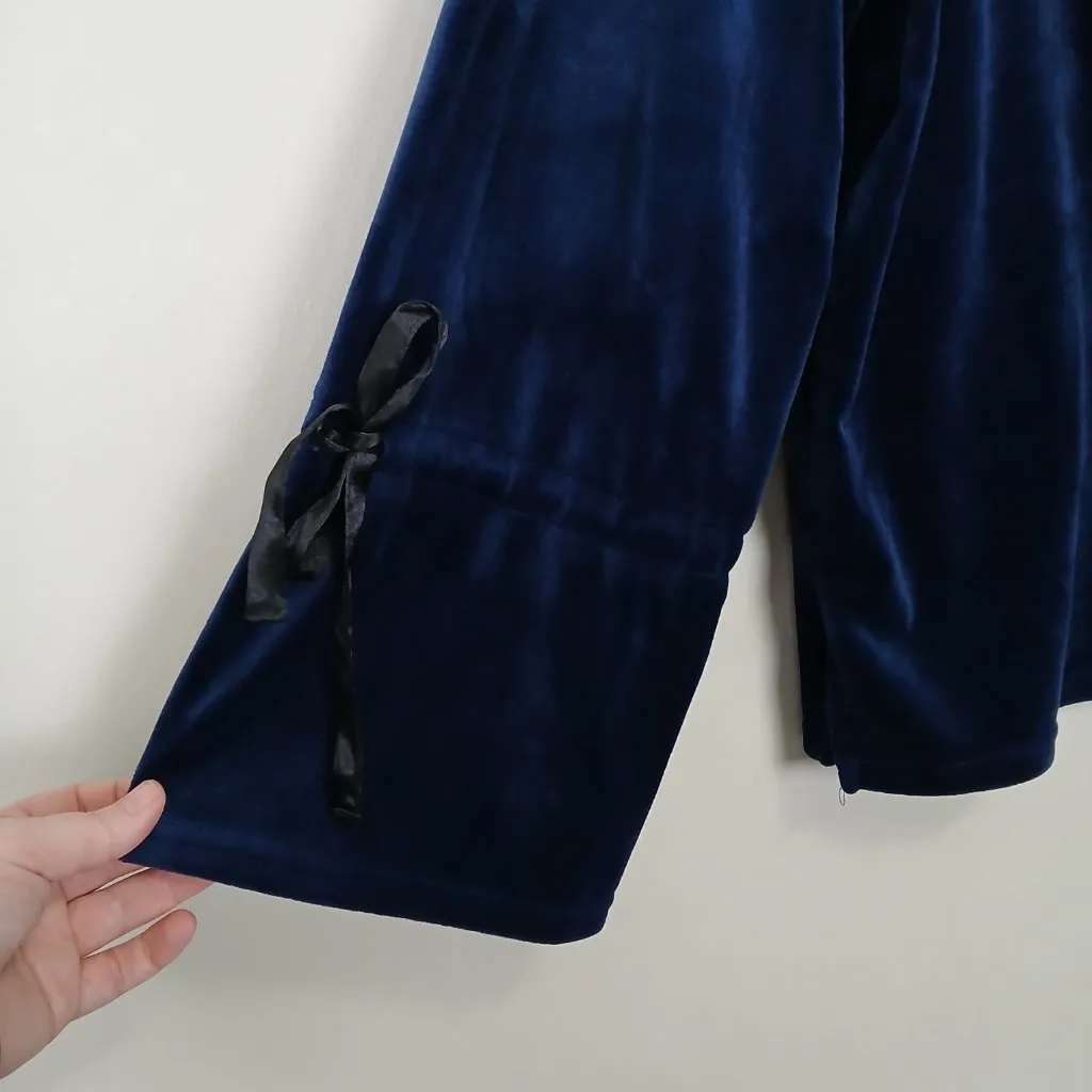 Philosophy Velvet Blouse Women Medium Whimsigoth Ethereal Romantic Flowy Goth - Image 2