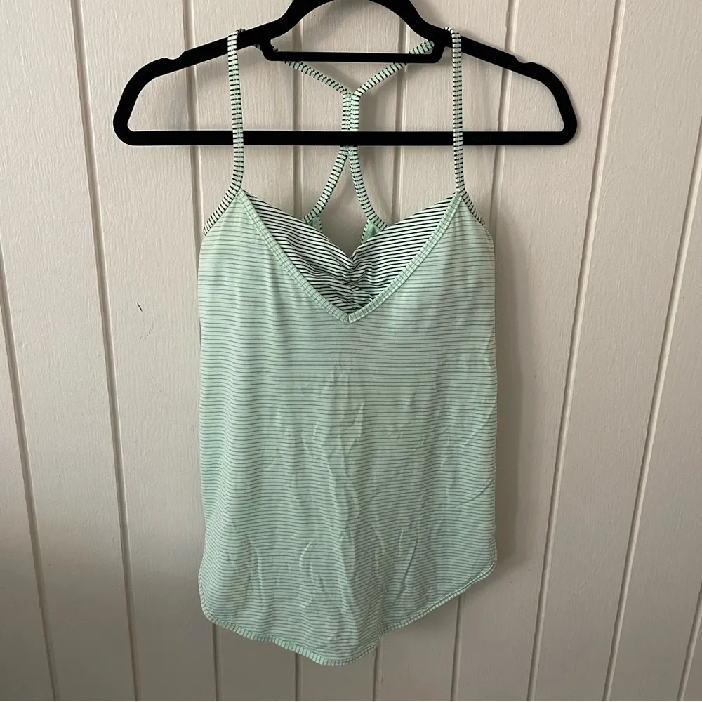 Teal and Black Stripe Roll Out Tank - Image 5
