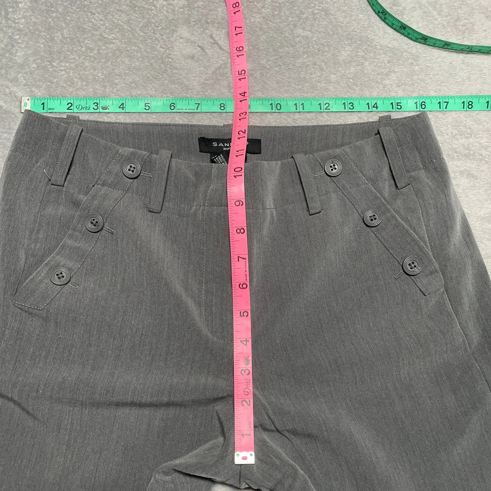 Sandro Sport Pants womens 10 Grey Nautical Sailor Coastal Classic Career Dressy - Image 7