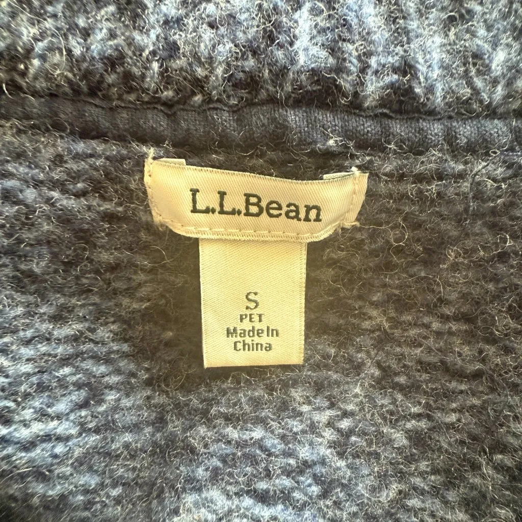 L.L. Bean blue lambswool long sleeve high collar zip up sweater jacket SP - Image 9