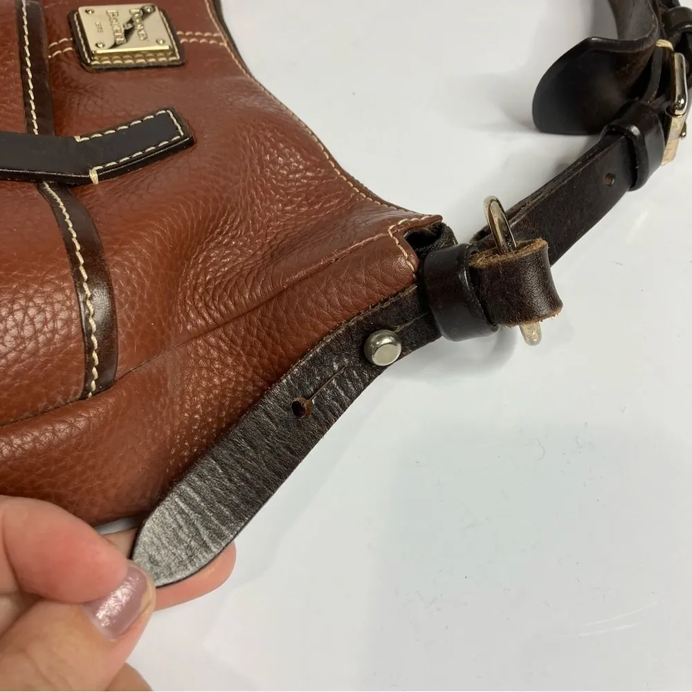 Dooney & Bourke safari brown‎ pebbled leather shoulder bag - Image 8