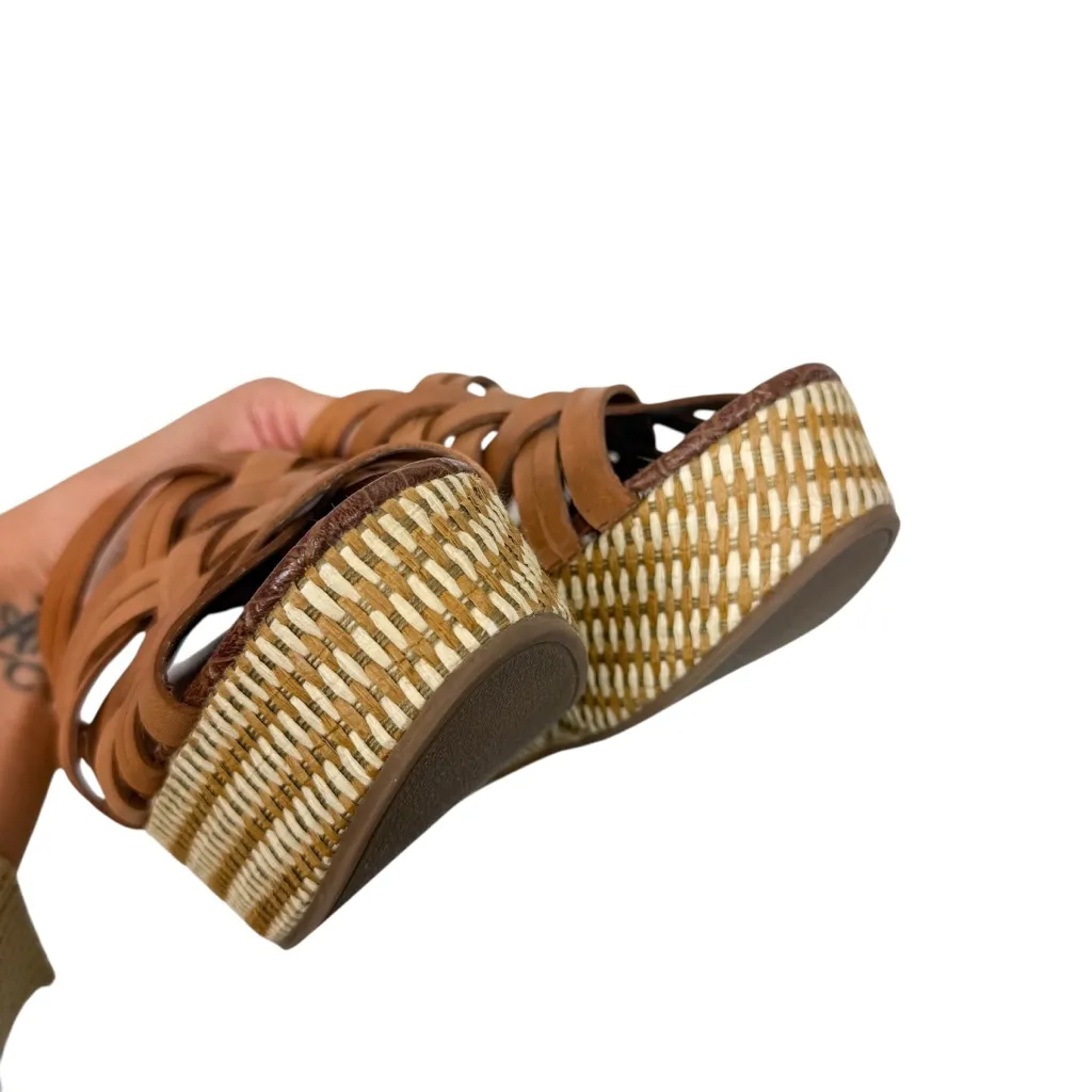 Sam Edelman Devon Strappy Wedge Sandal Saddle Leather Woven Espadrille Size 8.5 - Image 7