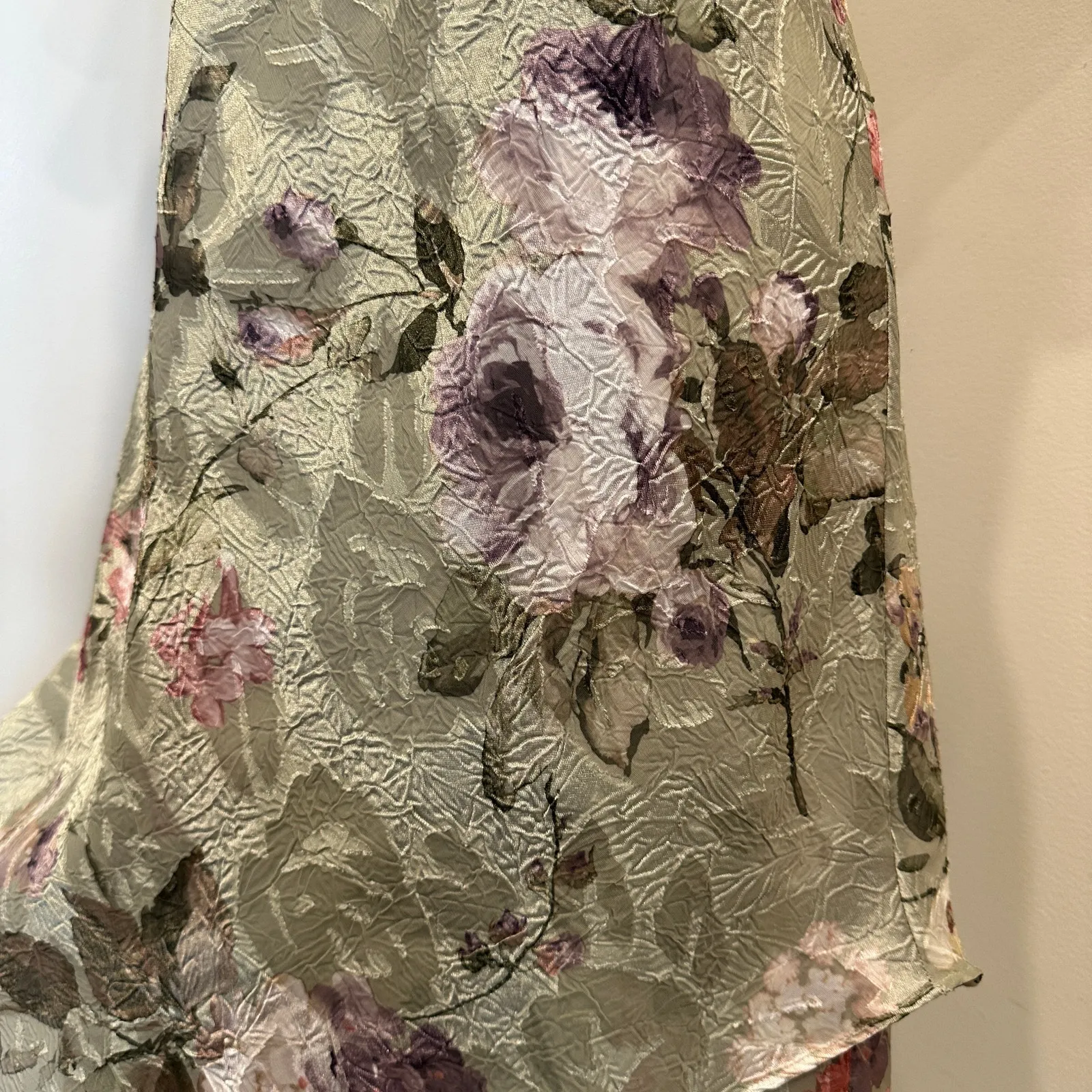 VTG Y2K K Studio Sage Green Floral Layered Ruffle Midi Dress Fairy Coquette Sz M Size M - Image 9