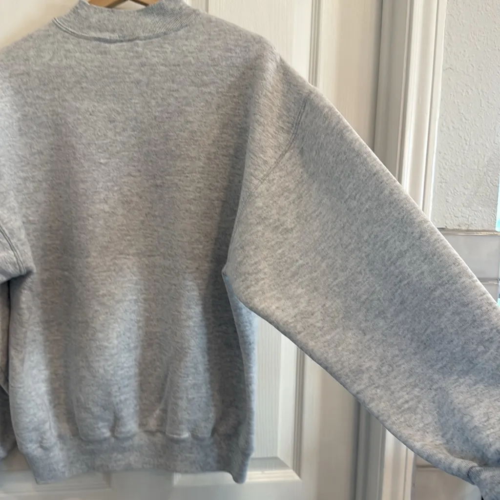Vintage Carmel embroidered funnel neck sweatshirt Gray Size M - Image 10