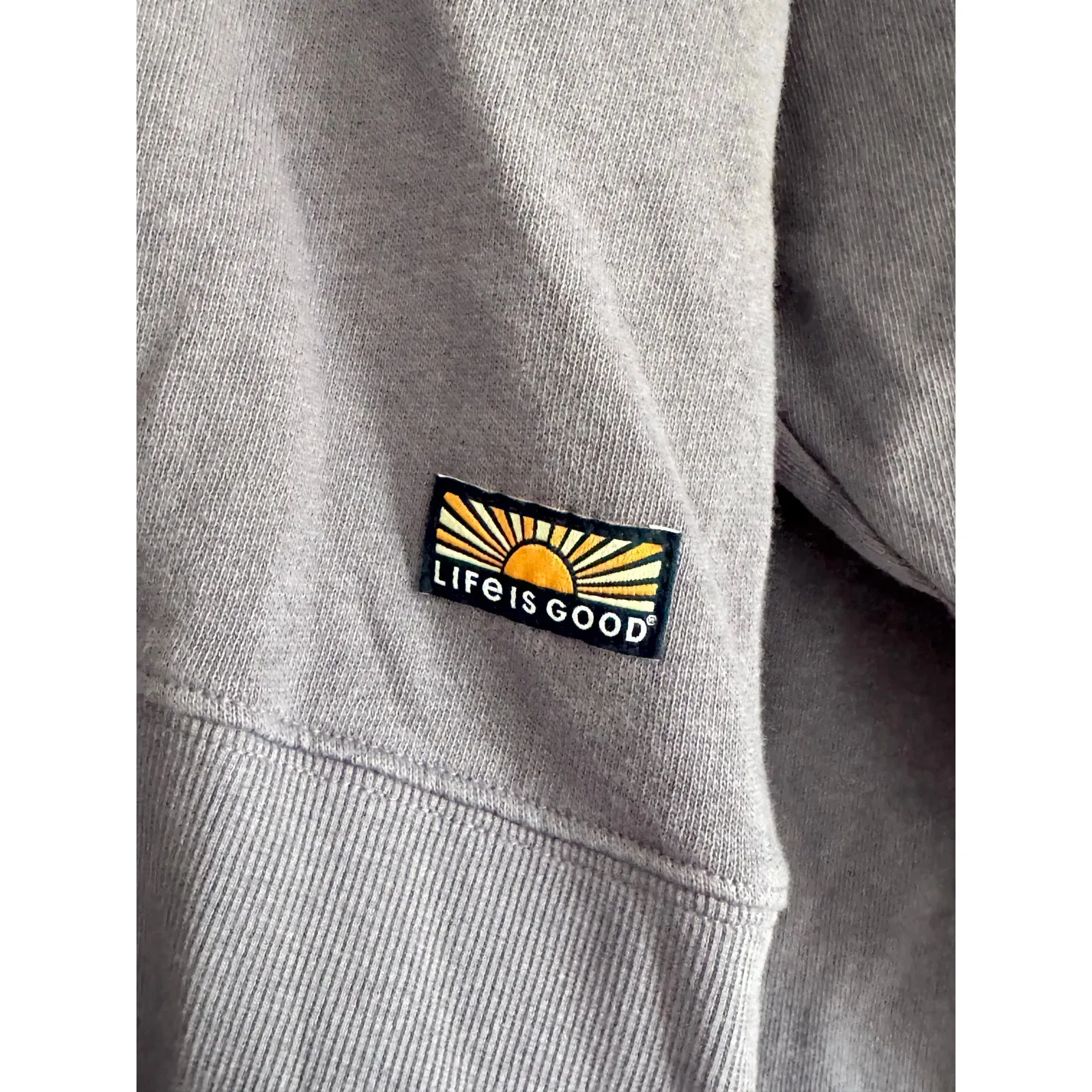 Life is Good Women’s Hoodie Sweatshirt XS Purple French Terry Boxy Pullover NWT - Image 6