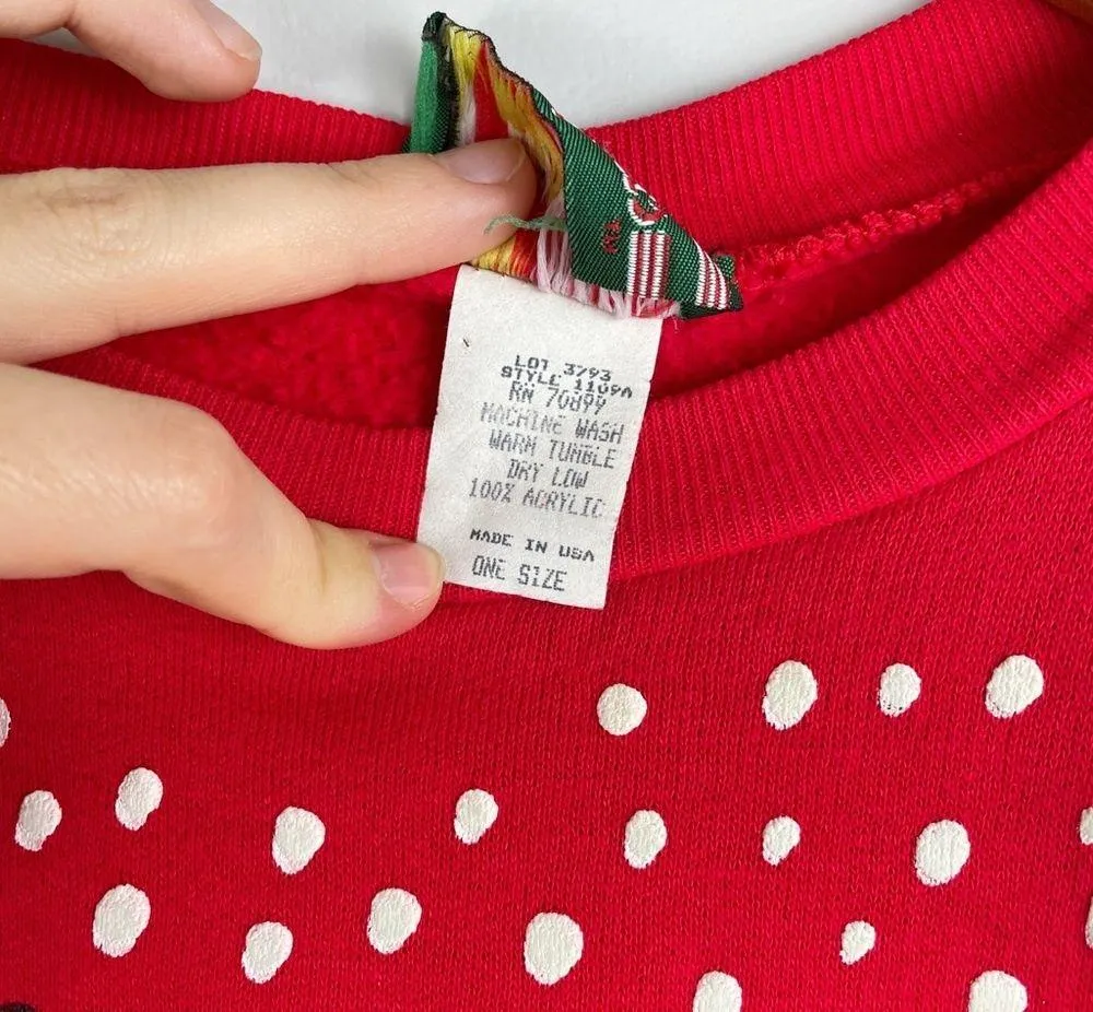 Vintage Christmas Sweater Tunic Dress Snowmen Red Size undefined - Image 4