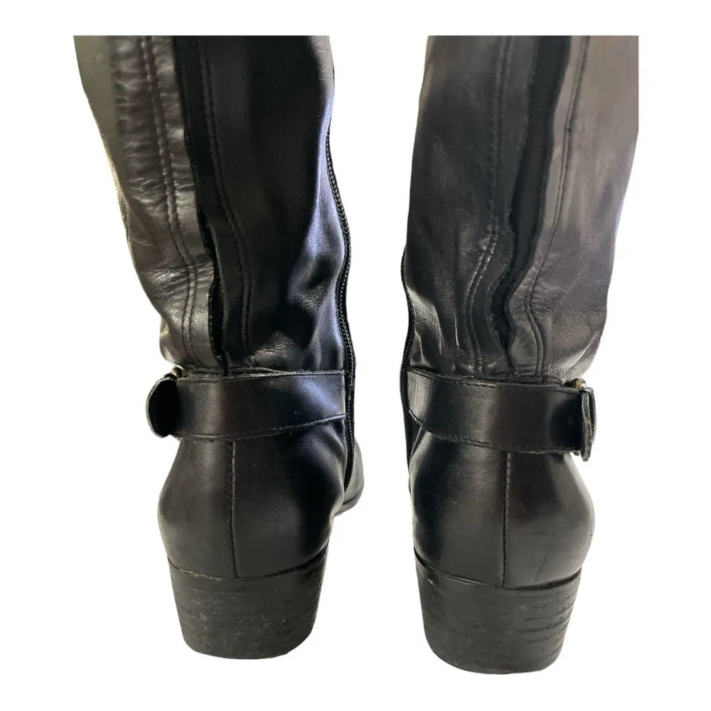 Corso Como  Women's Boots Knee High Riding Style Black leather Zip Size 8.5 - Image 8