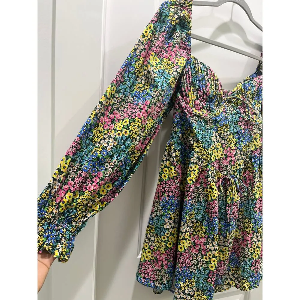 NWT For Love & Lemons Ruth Mini Dress in Blue Sz M - Image 6