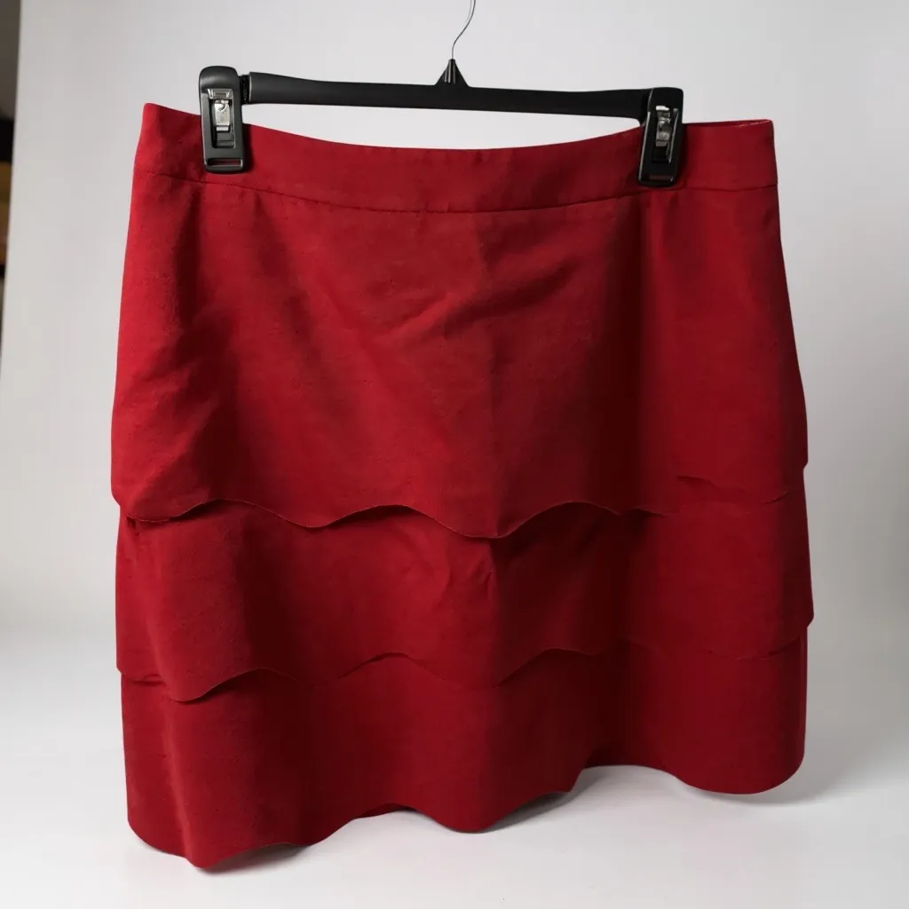 Nine West Vibrant Red Tiered Mini Skirt - Image 2