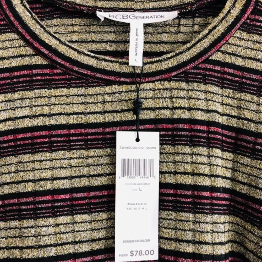 BCBG Sweaterdress Striped Long Sleeve Sweater Striped Size XS New w/Tag - Image 7