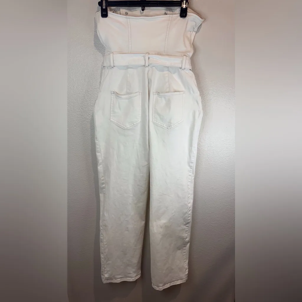 Marissa Webb‎ Women’s Strapless White Denim Jumpsuit Size 6 - Image 8