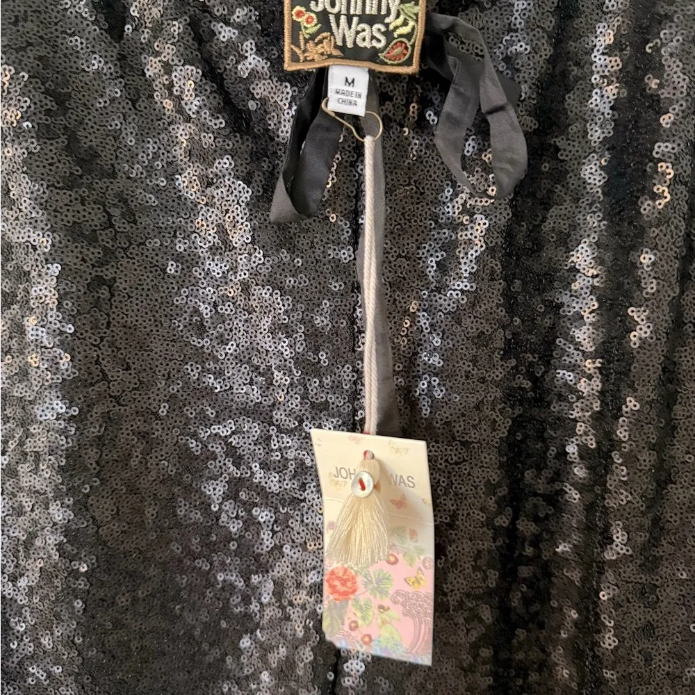 NWT Johnny Was Sequin Gold Jett Jogger Pants Black Bronze Ombré Size M - Image 6