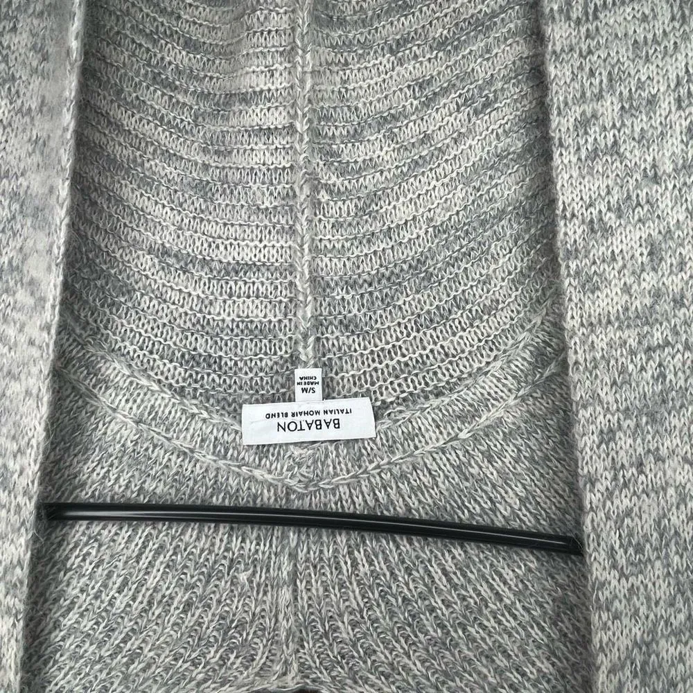 Babaton | women gray wool alpaca mohair blend sweater cardigan - Image 3