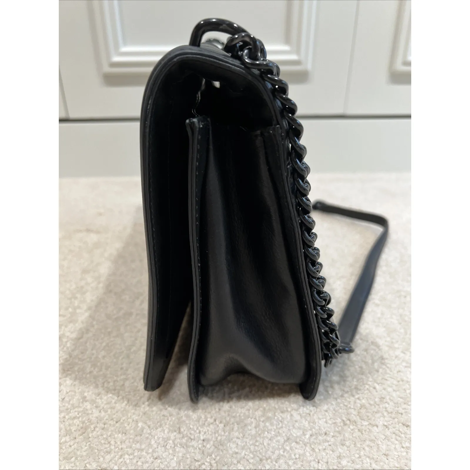 Rebecca Minkoff  Love Jumbo Chevron Quilted Handbag Black Shoulder Bag Timeless - Image 11