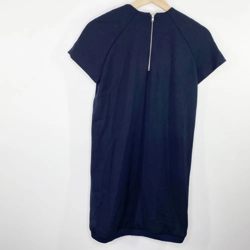 Zara Trf Navy Blue Short Sleeve High Neck Mini Dress Women's Size Medium M - Image 2