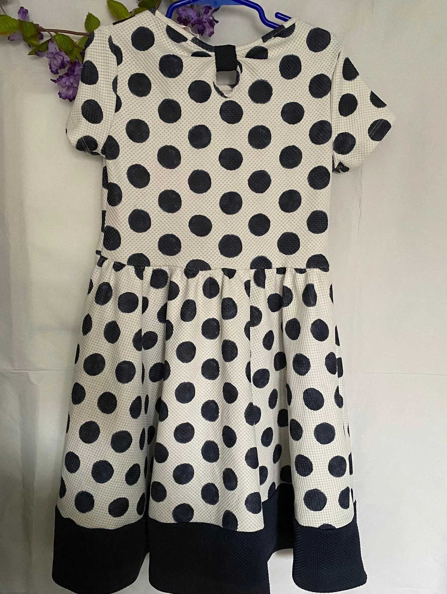 Little Girls fit and flare polka dot dress - Image 2