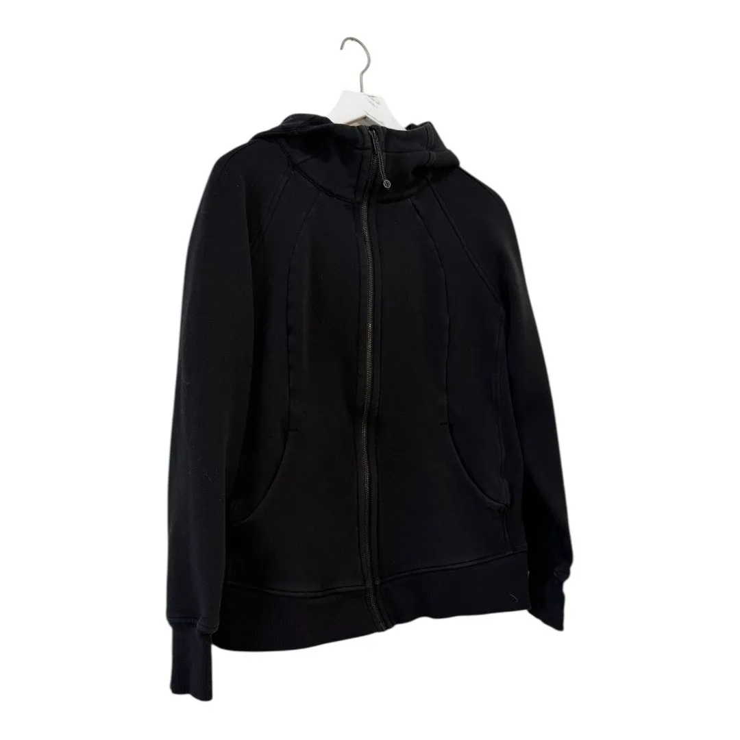 Lululemon Scuba Hoodie Light Cotton Fleece Black Zip Up Jacket Size 12 - Image 2