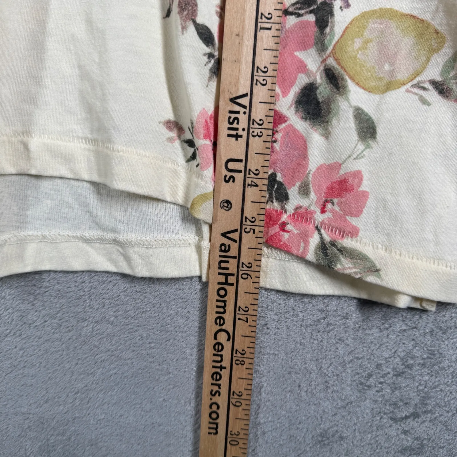 Lucky Brand Shirt Womens Large V-Neck Floral Graphic Short Sleeve Casual Tee Top - Image 10