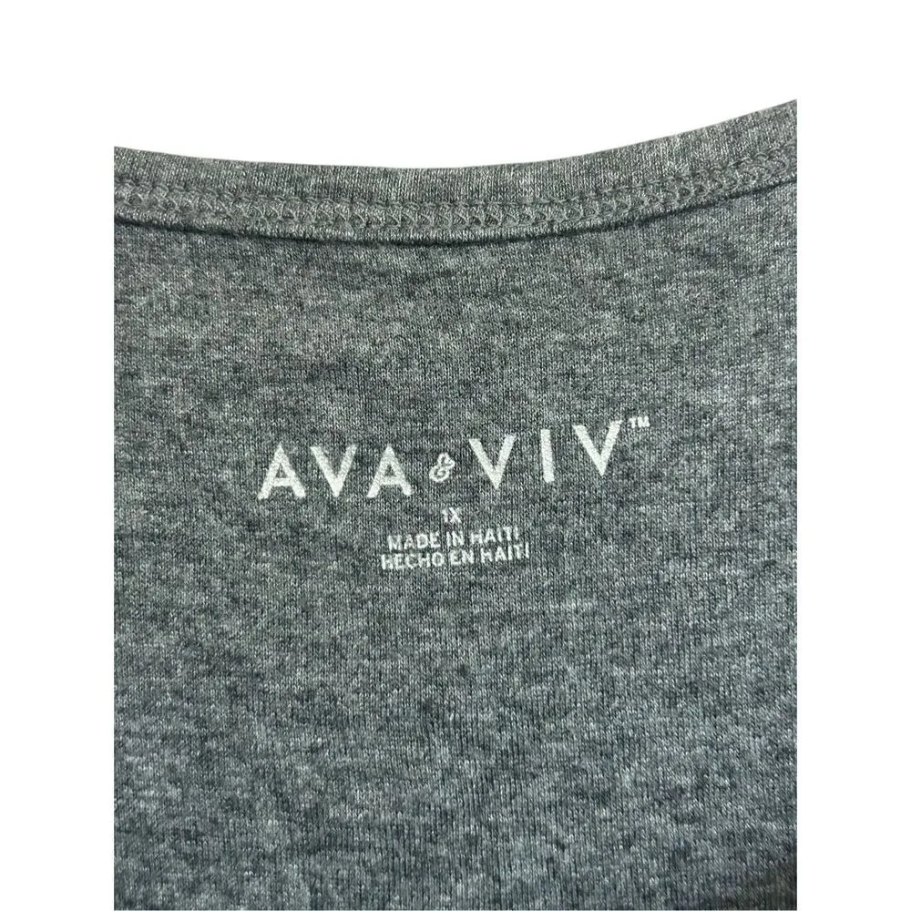 Ava & Viv basic tank top size‎ 1X grey - Image 3