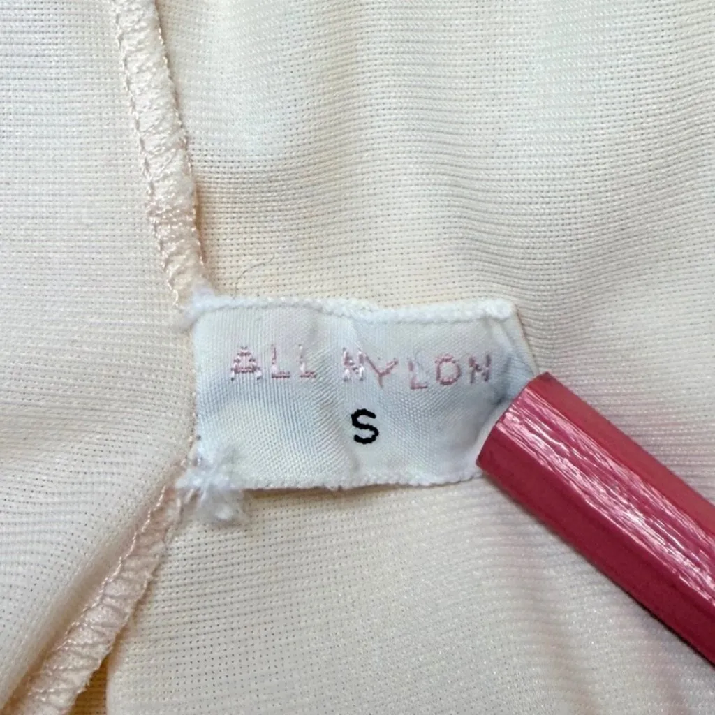 Vintage Shadowline Night Gown Slip Lace Detail Cream Size Small - Image 5