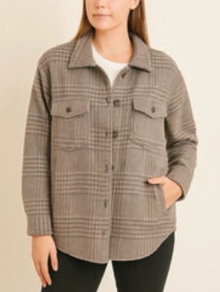 JOIE Plaid Shacket Button Down Shirt Jacket with 2 Pockets; NWOT; size XL - Image 2