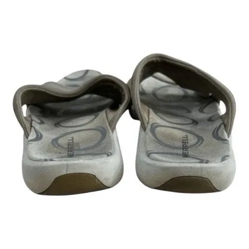 Merrell Palmetto Women Taupe Leather Sandals Size 12 Slide Confort Outdoor - Image 7