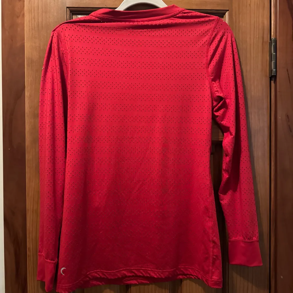 Zyia Active Long Sleeve Vented Mesh Stretch Tee Women’s Small Red - Image 3