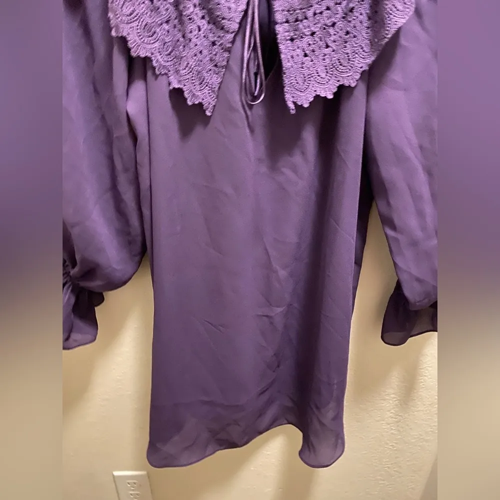Victorias Secret Gold Label Vintage Purple Lace Trim Lingerie Nightgown Size S - Image 4