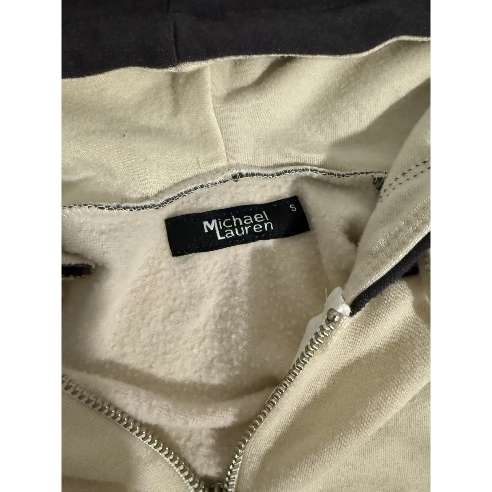 $136 New Michael Lauren Half Zip Pullover Hoodie - Charcoal Ivory - Small - Image 4