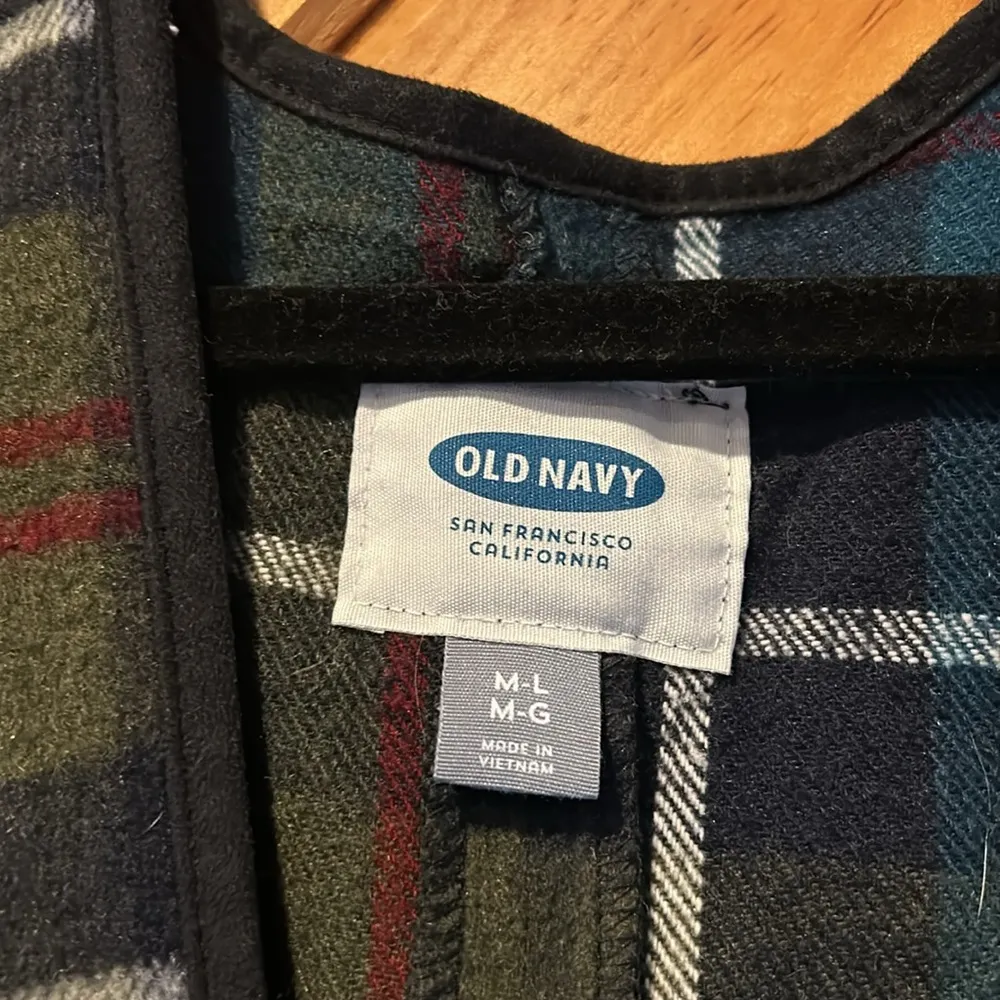 Old navy plaid open front poncho cardigan - Image 6