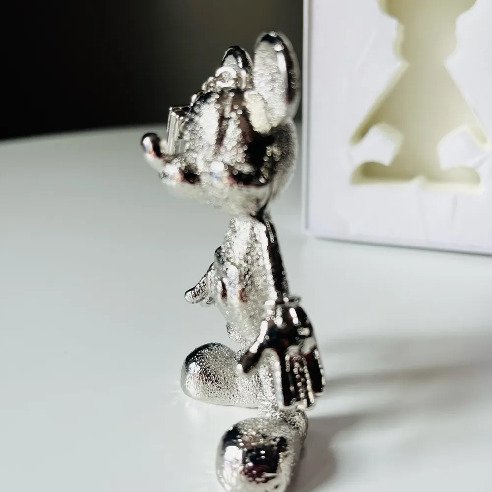Silver Mickey Mouse Keychain Figure Charm NWT – Textured Collectible Gift - Image 2