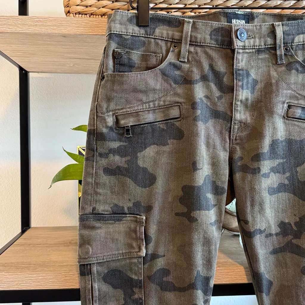 Hudson Colby Ankle Moto Skinny Cargo Camo Mid-Rise Jeans, 28 - Image 6